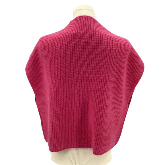 Anthropologie The Cashmere Collection Pink Ribbed Knit Poncho - Picture 4 of 8